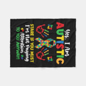 Yes私は自閉症意識キッズボーイズガール フリースブランケット (正面(横))