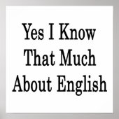 Yes私は英語についてそれほどよく知っている ポスター (正面)