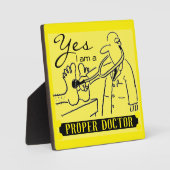 Yes私は黄色の背景に適切なドクターブラック フォトプラーク (正面)