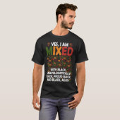 Yes私は黒いプライドアフリカ系アメリカ人Mと混合 Tシャツ (正面フル)