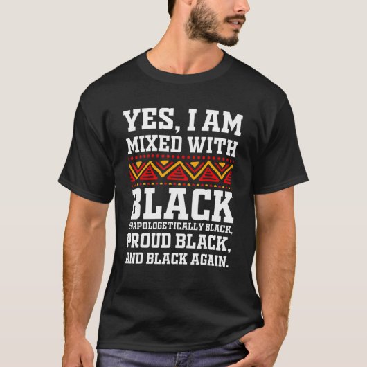 Yes私は黒と混合 – 黒誇りを持ったの歴史モ tシャツ (正面)