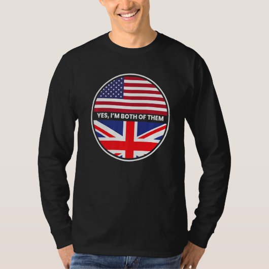 Yes私は2人ともアメリカ国統一された旗だ Tシャツ (正面)