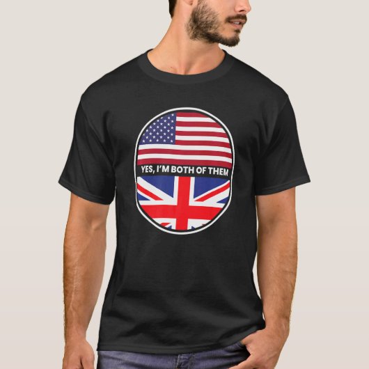 Yes私は2人ともアメリカ国統一された旗だ Tシャツ (正面)