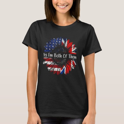 Yes私は2人とも半分アメリカ英語DN Tシャツ (正面)