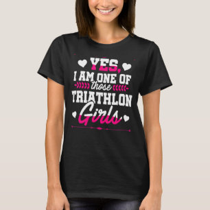 Yes私は、これらのトライアスロン女子のランニング泳ぎの一つである Tシャツ
