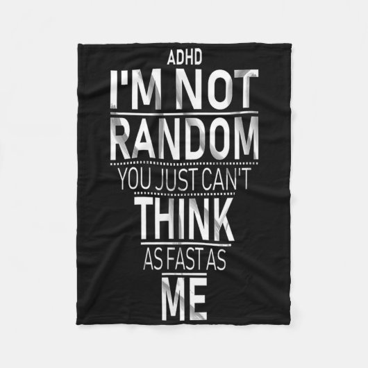 Yes私はAdhd Imをランダムでないおもしろい引用文_adhd Aw フリースブランケット (正面)