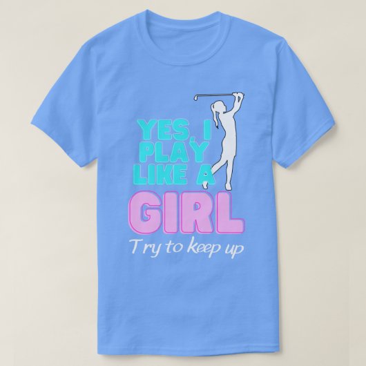 Yes私遊は女の子ゴルファーの女性が好き Tシャツ (デザイン正面)