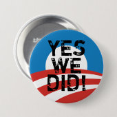 Yes私達はオバマのロゴボタンをしました 缶バッジ (正面&裏面)