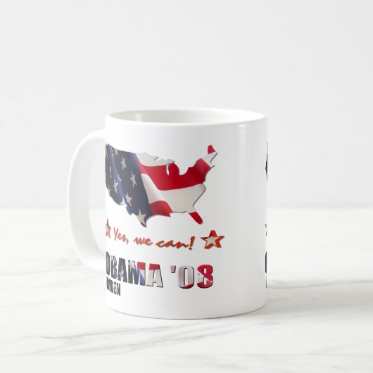 Yes私達はオバマバイデン氏のマグ2008年できます コーヒーマグカップ (正面左)