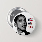 Yes私達は-オバマの政治ボタンできます 缶バッジ (正面&裏面)