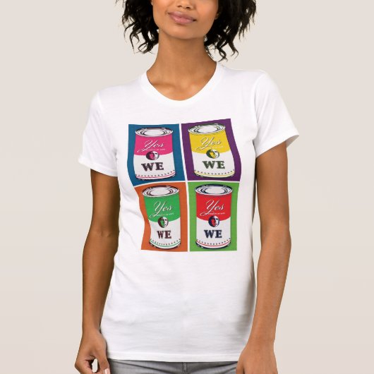 "Yes私達は"女性のTシャツできます Tシャツ (正面)