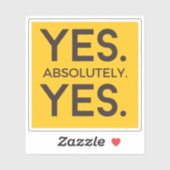 Yes絶対Yes |黄色はっきりしたの肯定 シール (シート)
