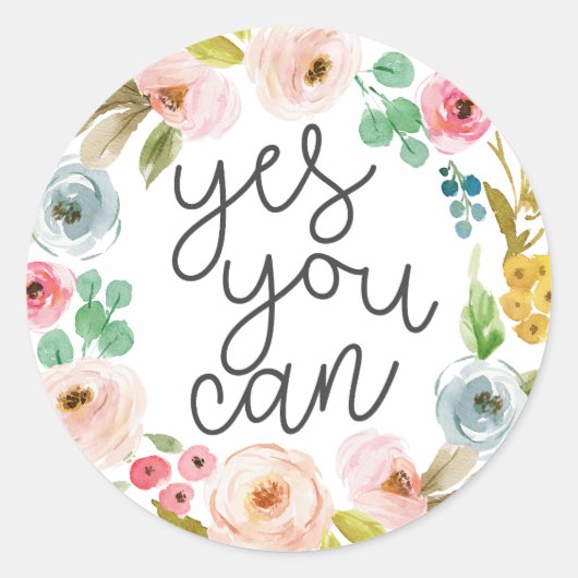 Yes缶感動的引用文 ラウンドシール (正面)