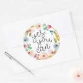 Yes缶感動的引用文 ラウンドシール (封筒)