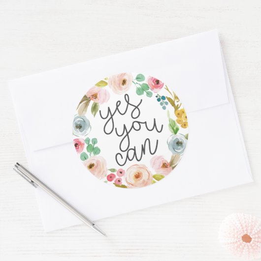 Yes缶感動的引用文 ラウンドシール (封筒)