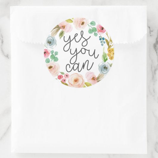 Yes缶感動的引用文 ラウンドシール (バッグ)