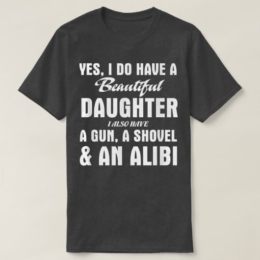 Yes美女ガンショベルTシャツ持ってる Tシャツ (デザイン正面)