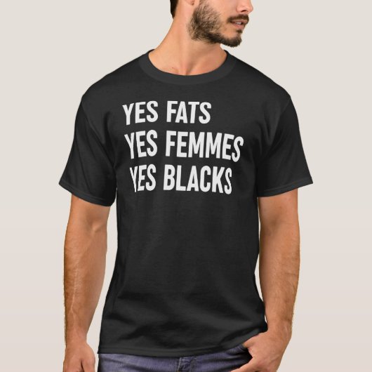 Yes脂肪YesフェメスYesブラックス Tシャツ (正面)