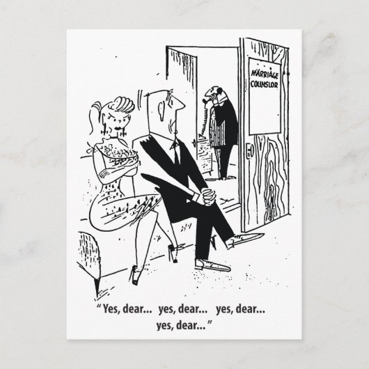 Yes親愛,結婚相談員のユーモア,ヴィンテージ ポストカード (正面)