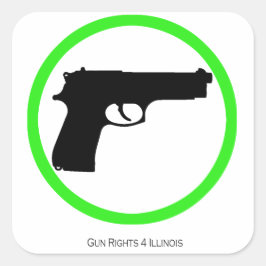 Yes銃！3"ガンウェルカムステッカー。 スクエアシール