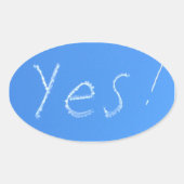 yes青 楕円形シール (正面)