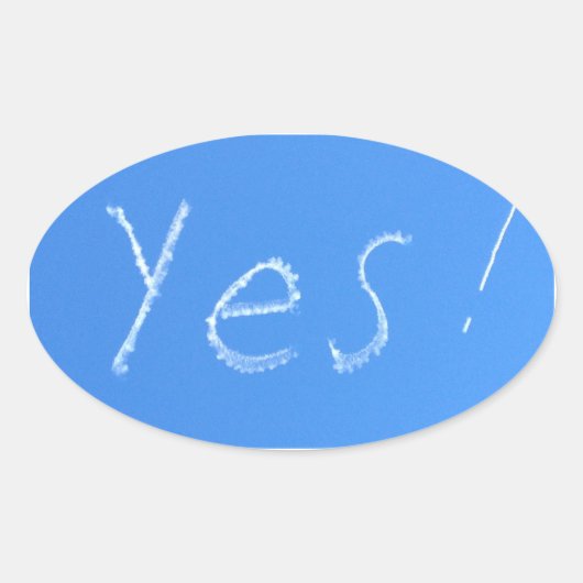 yes青 楕円形シール (正面)