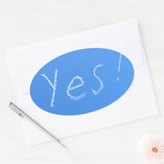 yes青 楕円形シール (封筒)
