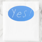 yes青 楕円形シール (バッグ)