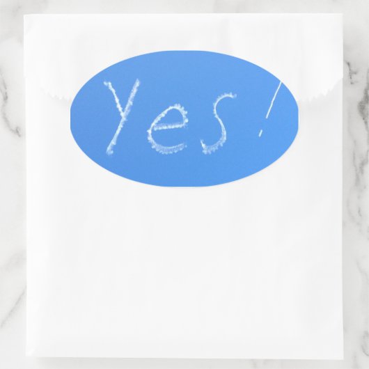 yes青 楕円形シール (バッグ)