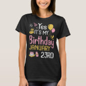 Yes1月23日の私の誕生日Y Tシャツ (正面)