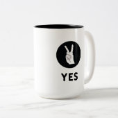 Yes2音式コーヒーマグ ツートーンマグカップ (正面右)