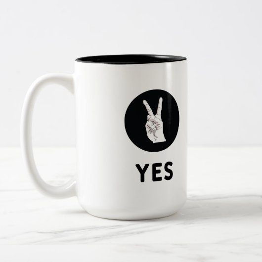 Yes2音式コーヒーマグ ツートーンマグカップ (左)