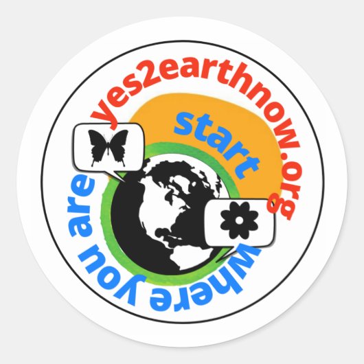 Yes2 Earth Now Start Where U Rステッカー ラウンドシール (正面)