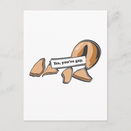 YES、あなたはゲイフォーチュンクッキー ポストカード (正面)