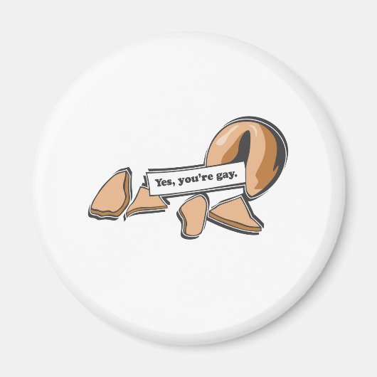 YES、あなたはゲイフォーチュンクッキー マグネット (正面)