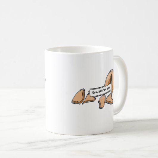 YES、あなたは陽気なおみくじ入りクッキー コーヒーマグカップ (正面右)