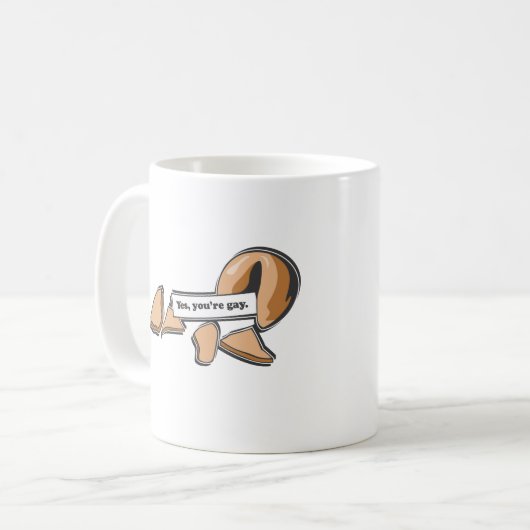 YES、あなたは陽気なおみくじ入りクッキー コーヒーマグカップ (正面左)