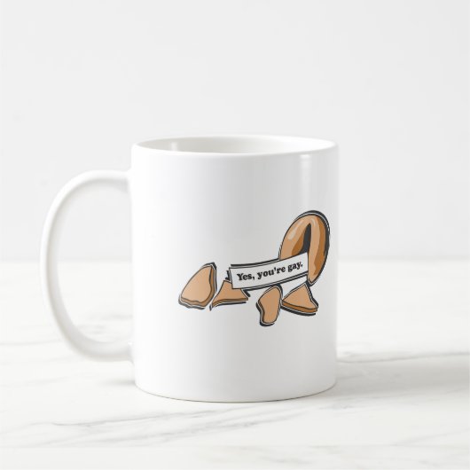 YES、あなたは陽気なおみくじ入りクッキー コーヒーマグカップ (左)