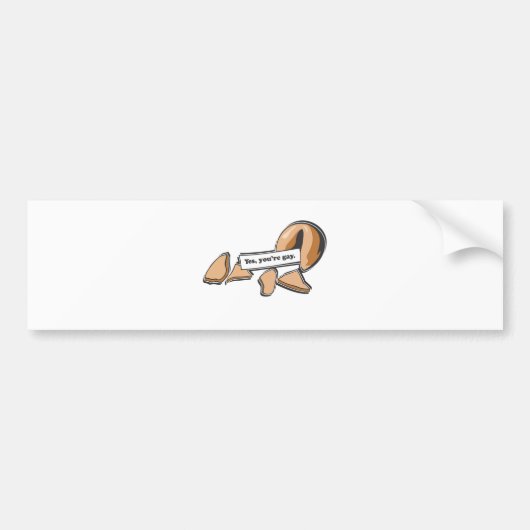 YES、あなたは陽気なおみくじ入りクッキー バンパーステッカー (正面)