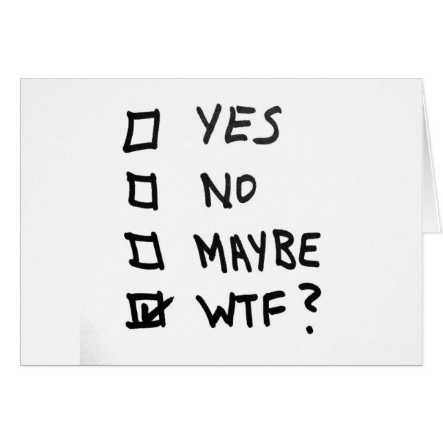 Yes、いいえ、多分、チェック・ボックスの隣のWTF (正面横)