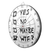 Yes、いいえ、多分、チェック・ボックスの隣のWTF ダーツボード (正面右)