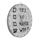 Yes、いいえ、多分、チェック・ボックスの隣のWTF ダーツボード (正面左)