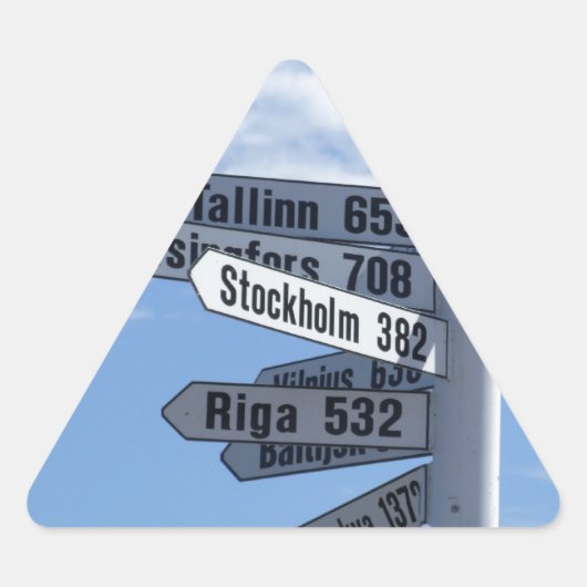 Yes、ここから行ける 三角形シール (正面)