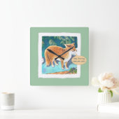 Yes、それは私の自然の色のキツネ スクエア壁時計 (ホーム)