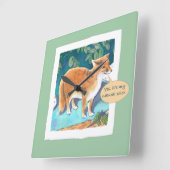 Yes、それは私の自然の色のキツネ スクエア壁時計 (傾斜)