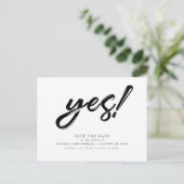 Yes!とおもしろいしモダンて日付を保存 ポストカード (スタンド正面)