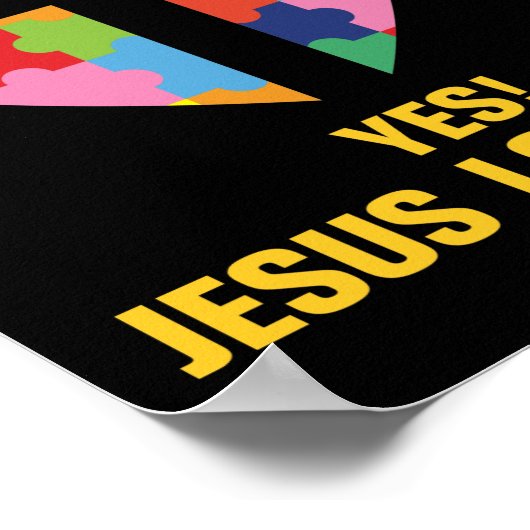 Yes、イエスは私の自閉症のハートを愛する ポスター (角)