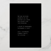 YES |ウルトラモダン金ゴールド写真救Our Date 箔招待状 (裏面)