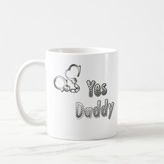 Yes、カフマグ付きのパパ、服従的な女の子の贈り物 コーヒーマグカップ (左)