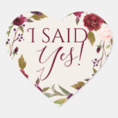 yes!バーガンディフローラシール ハートシール (正面)